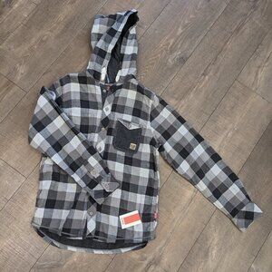 Kanz Plaid Hooded Shirt NWT